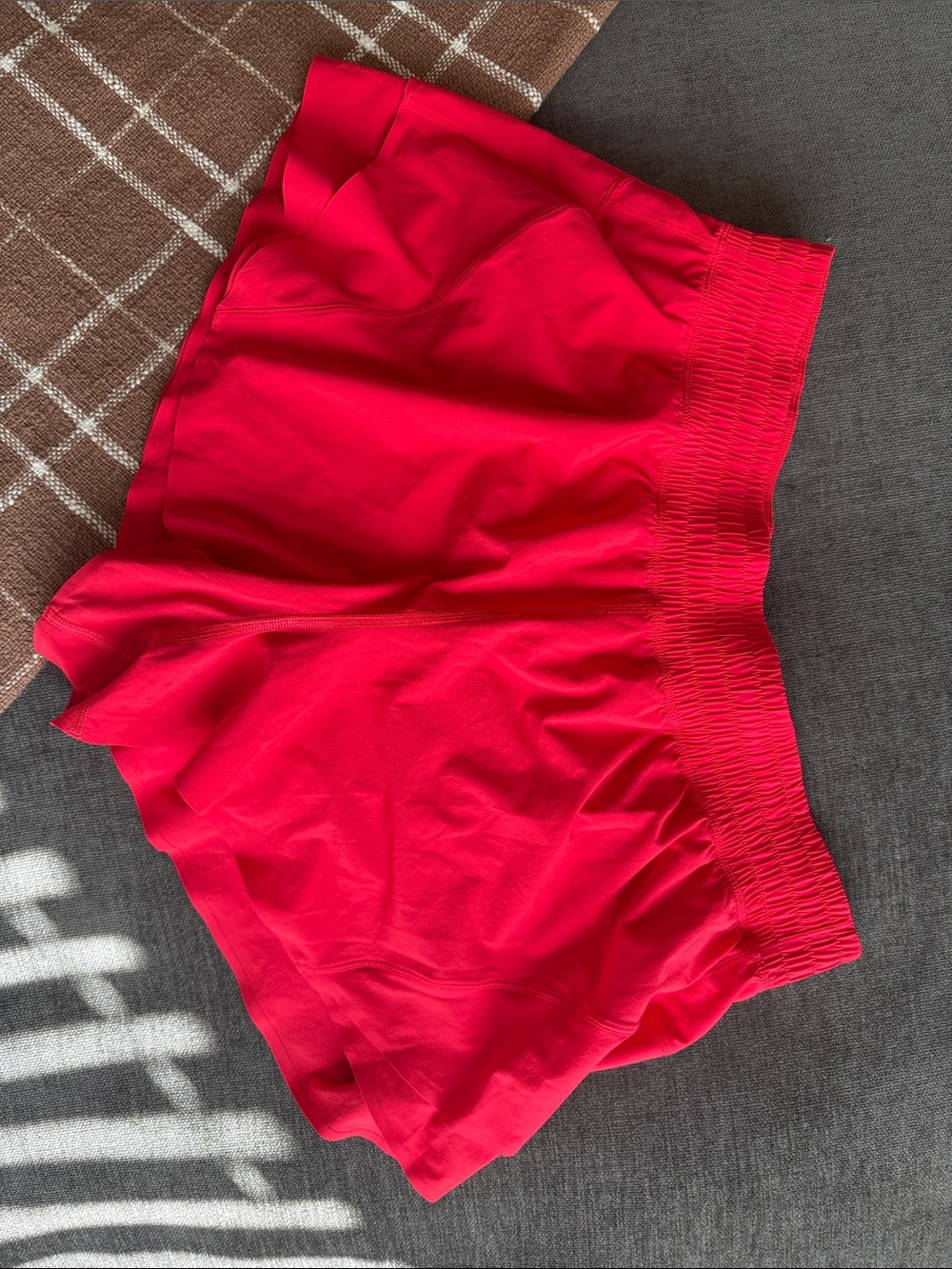 lululemon athletica Bright Red shake it out shorts (Red Glow)